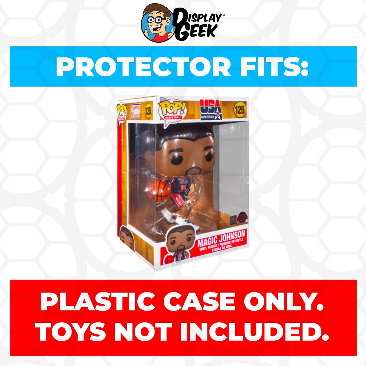 Pop Protector for 10 inch Magic Johnson Team USA #125 Jumbo Funko Pop - PPG Pop Protector Guide Search Created by Display Geek