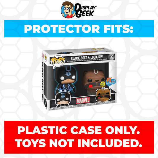 Pop Protector for 2 Pack Black Bolt & Lockjaw Glow SDCC Funko Pop - PPG Pop Protector Guide Search Created by Display Geek