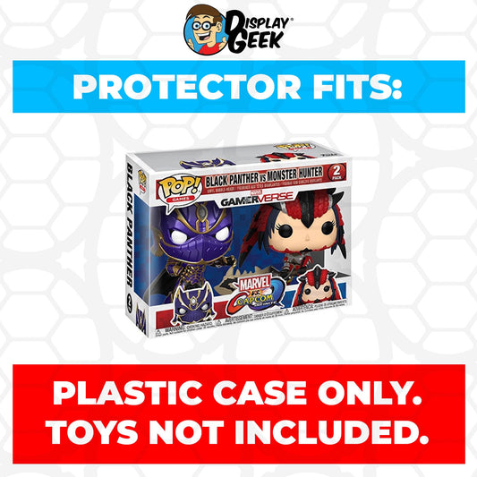 Pop Protector for 2 Pack Black Panther vs Monster Hunter Purple & Red Funko Pop - PPG Pop Protector Guide Search Created by Display Geek