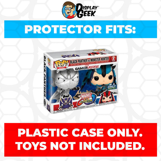 Pop Protector for 2 Pack Black Panther vs Monster Hunter White & Blue Funko Pop - PPG Pop Protector Guide Search Created by Display Geek