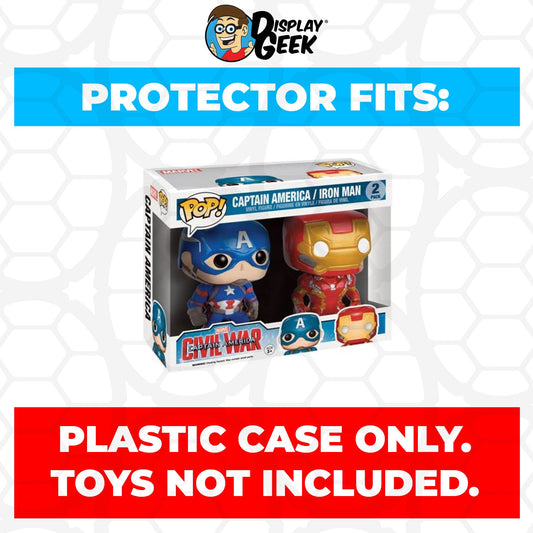 Pop Protector for 2 Pack Captain America & Iron Man Civil War FYE Funko Pop - PPG Pop Protector Guide Search Created by Display Geek