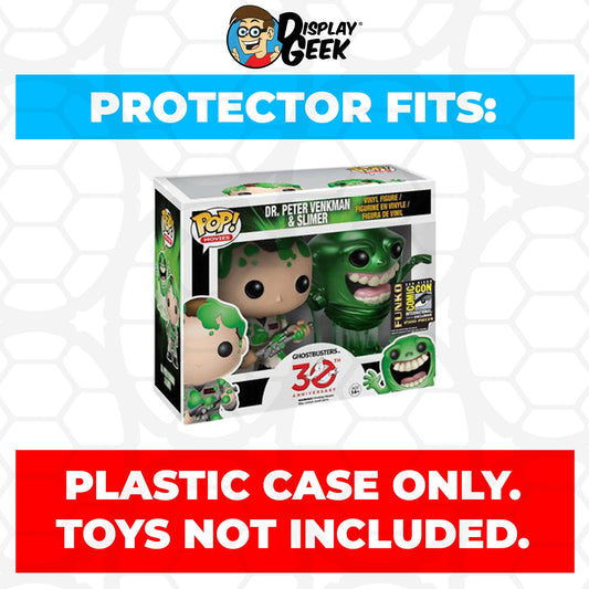 Pop Protector for 2 Pack Dr. Peter Venkman & Slimer Metallic SDCC Funko Pop - PPG Pop Protector Guide Search Created by Display Geek