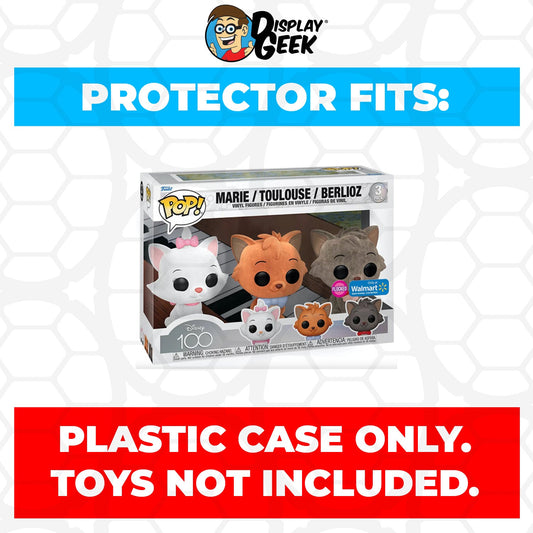Pop Protector for 3 Pack Aristocats Marie, Toulouse & Berlioz Flocked Funko Pop - PPG Pop Protector Guide Search Created by Display Geek