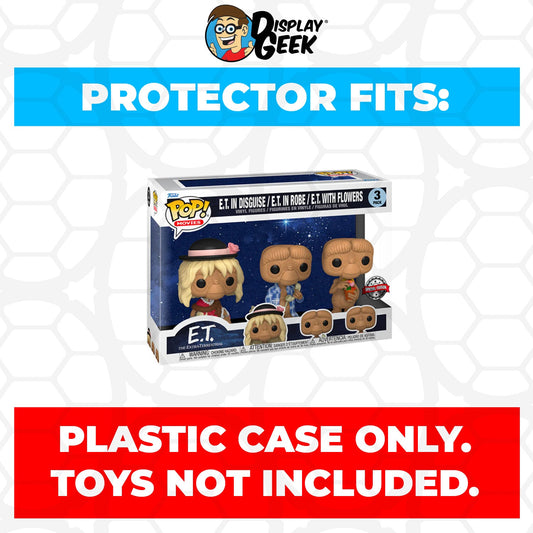 Pop Protector for 3 Pack E.T. in Disguise, Robe & Flowers Funko Pop - PPG Pop Protector Guide Search Created by Display Geek