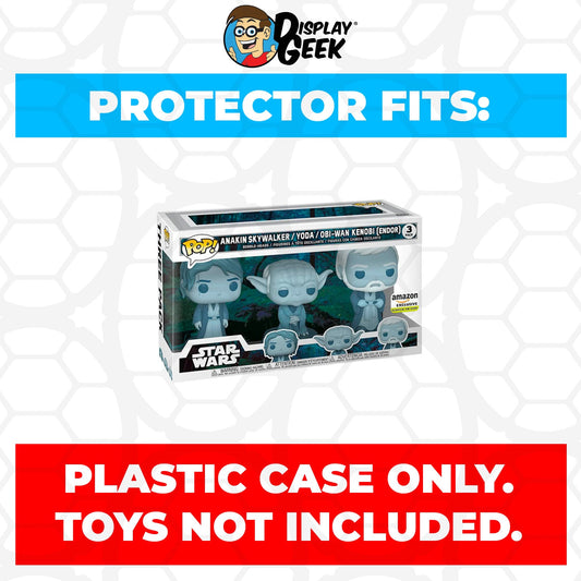Pop Protector for 3 Pack Anakin Skywalker, Yoda & Obi-Wan Kenobi Glow Funko Pop - PPG Pop Protector Guide Search Created by Display Geek
