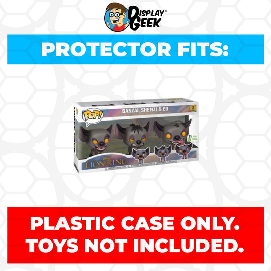 Pop Protector for 3 Pack Banzai, Shenzi & Ed Hyena ECCC Funko Pop - PPG Pop Protector Guide Search Created by Display Geek
