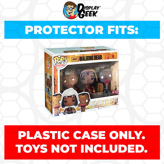 Pop Protector for 3 Pack Michonne Muddy & Her Pets Glow Funko Pop - PPG Pop Protector Guide Search Created by Display Geek