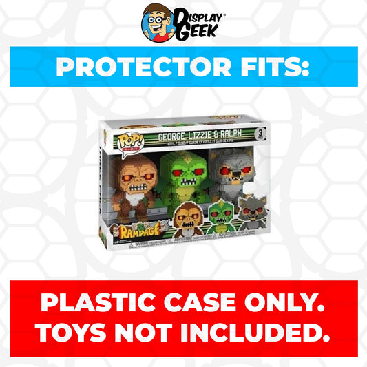 Pop Protector for 3 Pack Rampage George, Lizzie & Ralph 8-Bit Funko Pop - PPG Pop Protector Guide Search Created by Display Geek