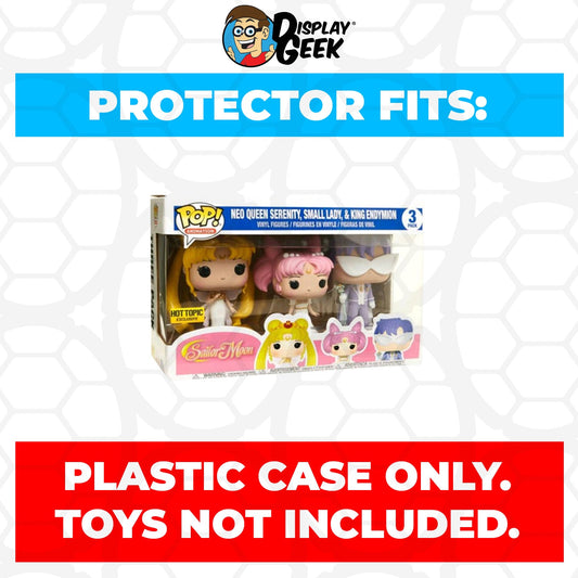 Pop Protector for 3 Pack Neo Queen Serenity, Small Lady & King Endymion Funko - PPG Pop Protector Guide Search Created by Display Geek