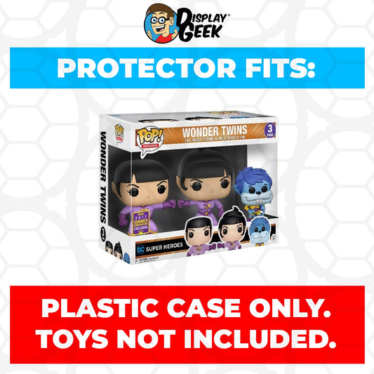 Pop Protector for 3 Pack Wonder Twins SDCC Funko Pop - PPG Pop Protector Guide Search Created by Display Geek