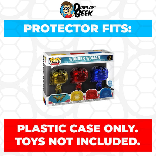 Pop Protector for 3 Pack Wonder Woman Gauntlets Chrome Funko Pop - PPG Pop Protector Guide Search Created by Display Geek