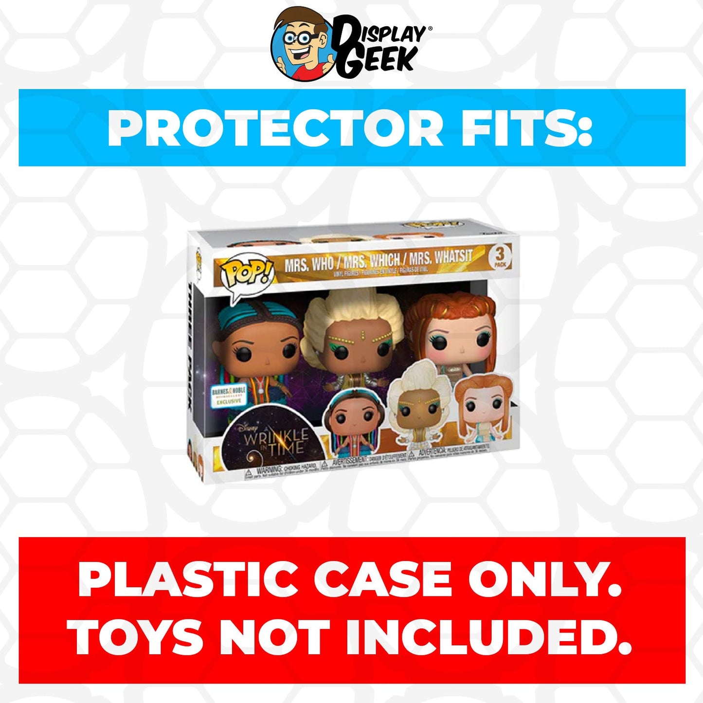 Pop Protector for 3 Pack Mrs. Who, Mrs. Which & Mrs. Whatsit Funko Pop - PPG Pop Protector Guide Search Created by Display Geek