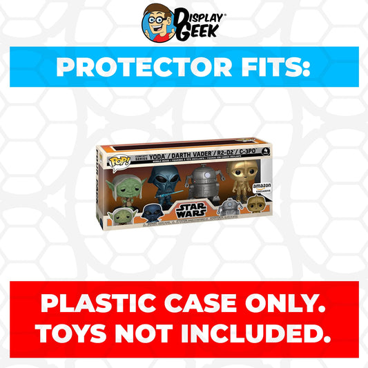 Pop Protector for 4 Pack Concept Series Yoda, Darth Vader, R2-D2 & C-3PO Funko Pop - PPG Pop Protector Guide Search Created by Display Geek