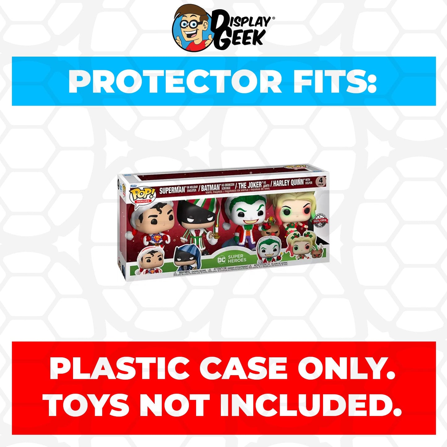 Pop Protector for 4 Pack DC Holiday Funko Pop - PPG Pop Protector Guide Search Created by Display Geek