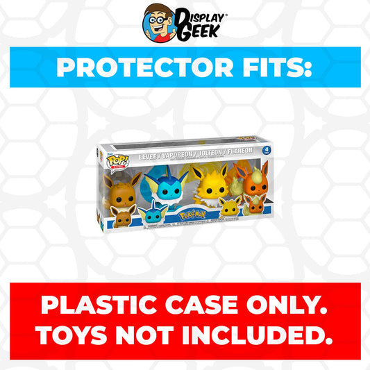 Pop Protector for 4 Pack Pokemon Eevee, Vaporeon, Jolteon & Flareon Funko Pop - PPG Pop Protector Guide Search Created by Display Geek
