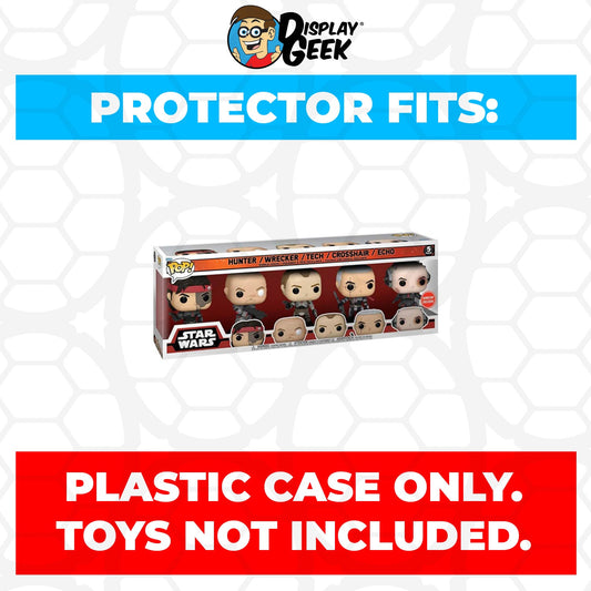 Pop Protector for 5 Pack Bad Batch Hunter, Wrecker, Tech, Crosshair & Echo Funko - PPG Pop Protector Guide Search Created by Display Geek