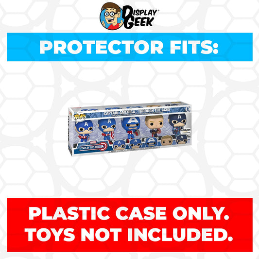 Pop Protector for 5 Pack Captain America Through the Ages Funko Pop - PPG Pop Protector Guide Search Created by Display Geek