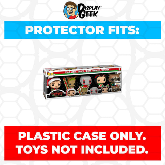 Pop Protector for 5 Pack Guardians of the Galaxy Star-Lord, Groot, Drax, Mantis & Rocket Holiday Funko Pop - PPG Pop Protector Guide Search Created by Display Geek