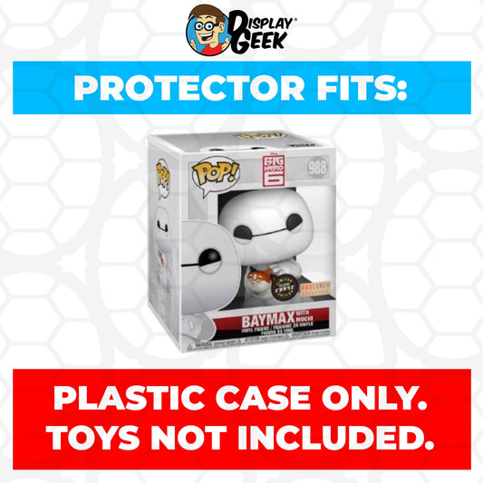 Pop Protector for 6 inch Baymax with Mochi Chase Glow #988 Super Funko Pop - PPG Pop Protector Guide Search Created by Display Geek