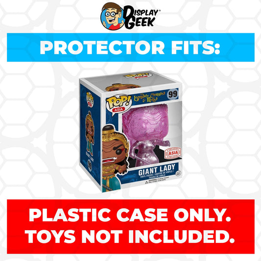 Pop Protector for 6 inch Giant Lady Transparent Pink #99 Super Funko Pop - PPG Pop Protector Guide Search Created by Display Geek