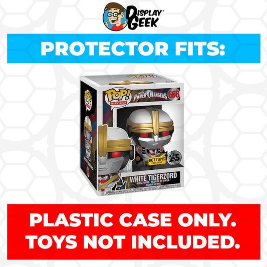 Pop Protector for 6 inch White Tigerzord #668 Super Funko Pop - PPG Pop Protector Guide Search Created by Display Geek