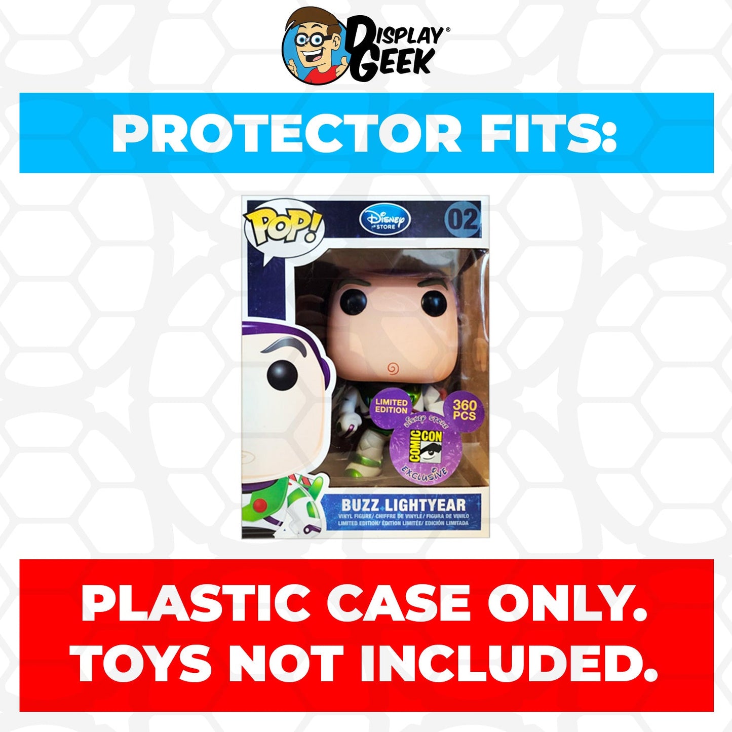 Pop Protector for 9 inch Giant Buzz Lightyear Metallic D23 Expo Funko Pop - PPG Pop Protector Guide Search Created by Display Geek