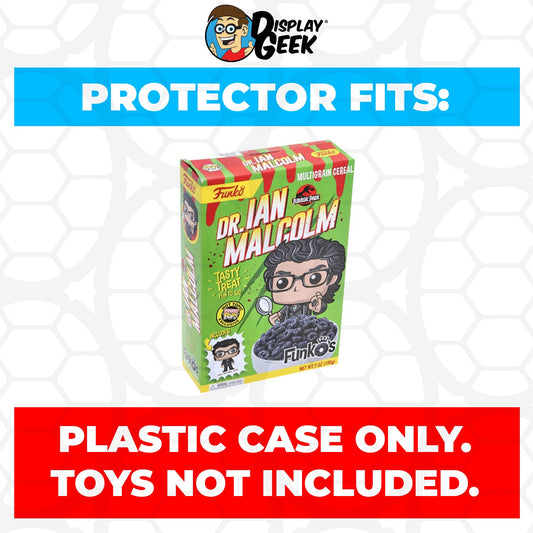 Pop Protector for Jurassic Park Dr. Ian Malcolm FunkO's Cereal Box - PPG Pop Protector Guide Search Created by Display Geek