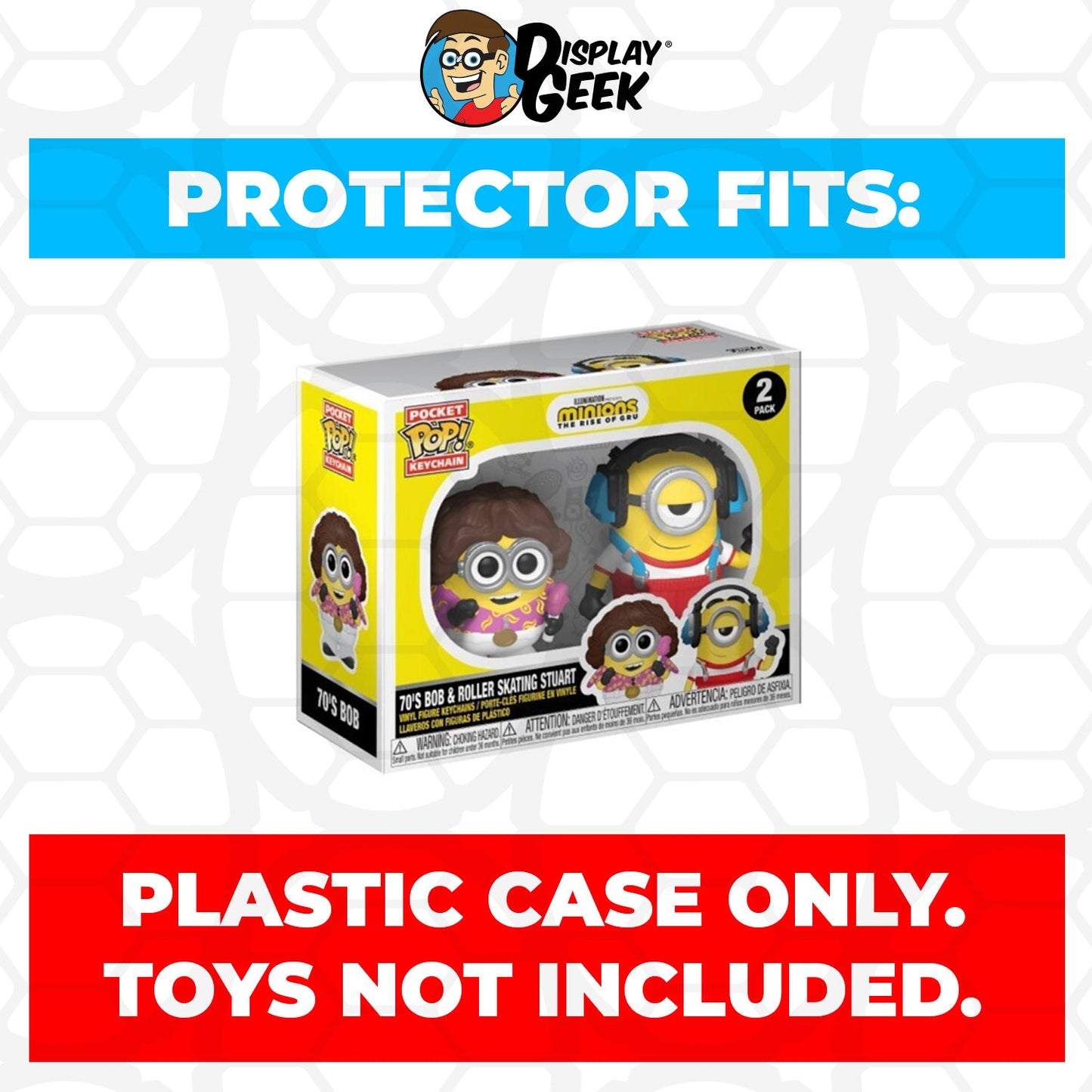 Pop Protector for 2 Pack Bob & Roller Skating Stuart Funko Pocket Pop Keychains - PPG Pop Protector Guide Search Created by Display Geek