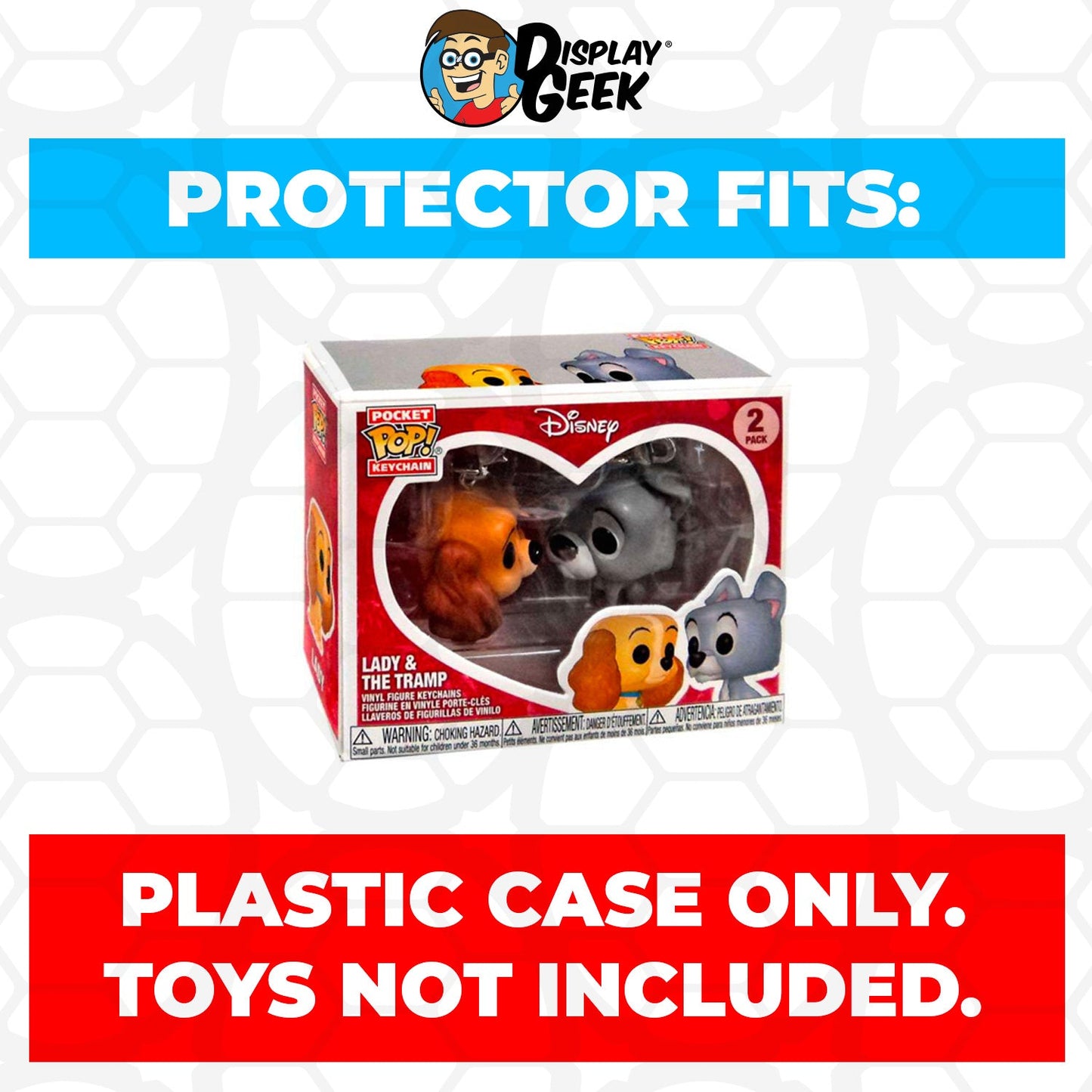 Pop Protector for 2 Pack Lady and the Tramp Funko Pocket Pop Keychains - PPG Pop Protector Guide Search Created by Display Geek