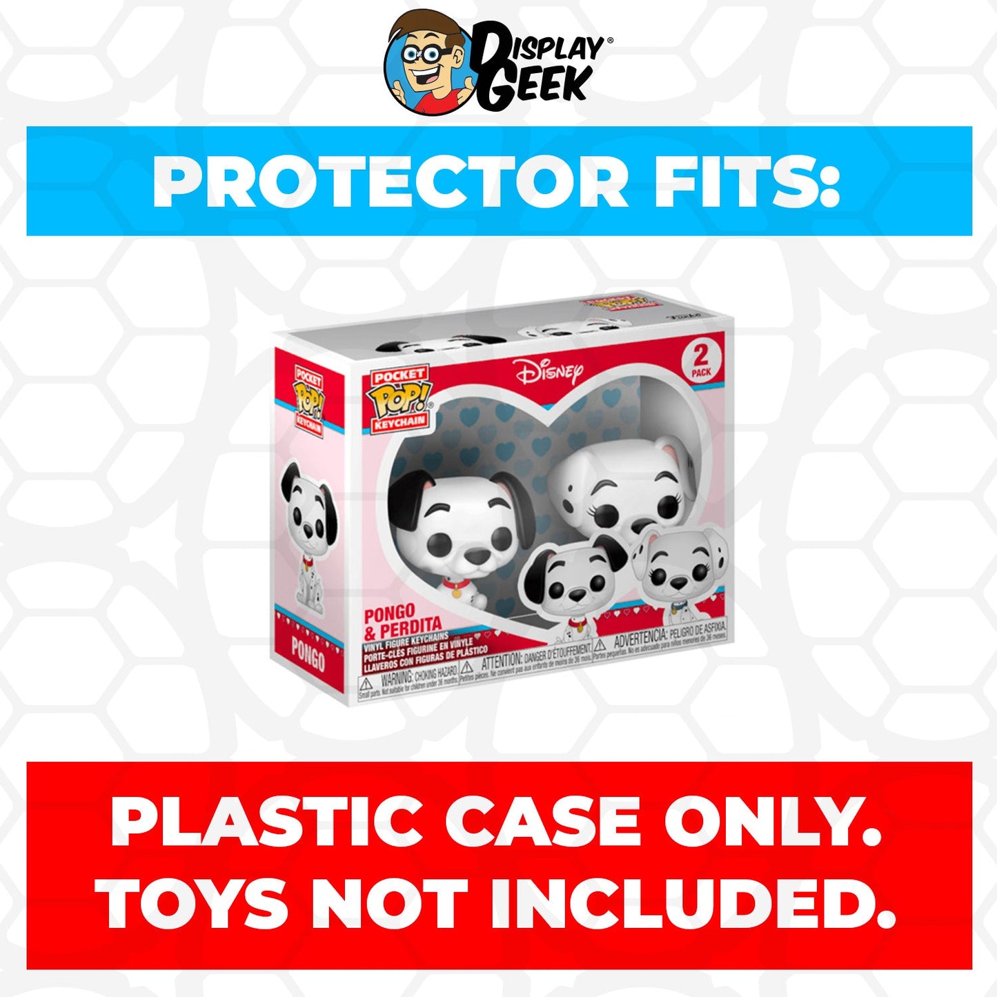 Pop Protector for 2 Pack Pongo & Perdita Funko Pocket Pop Keychains - PPG Pop Protector Guide Search Created by Display Geek