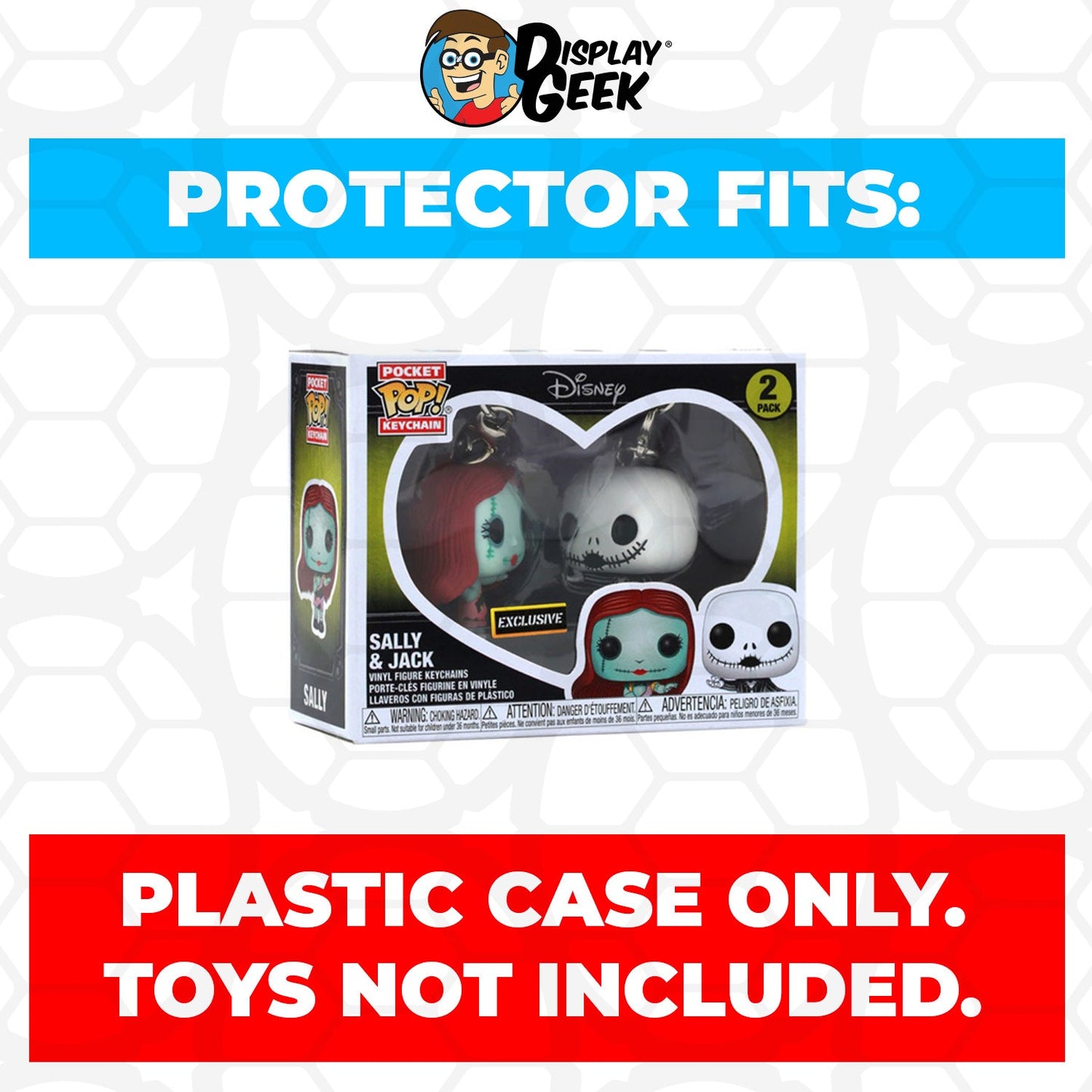 Pop Protector for 2 Pack Sally & Jack Funko Pocket Pop Keychains - PPG Pop Protector Guide Search Created by Display Geek