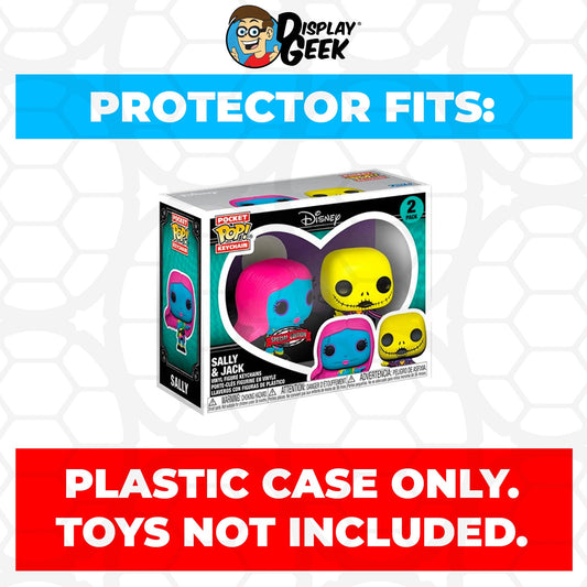 Pop Protector for 2 Pack Sally & Jack Blacklight Funko Pocket Pop Keychains - PPG Pop Protector Guide Search Created by Display Geek