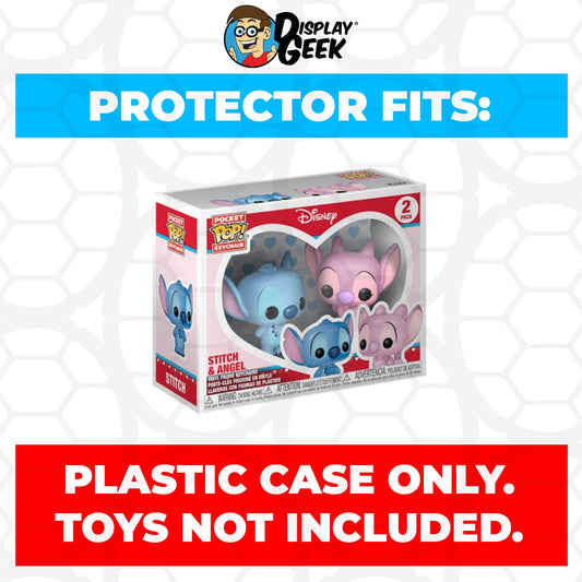 Pop Protector for 2 Pack Stitch & Angel Funko Pocket Pop Keychains - PPG Pop Protector Guide Search Created by Display Geek