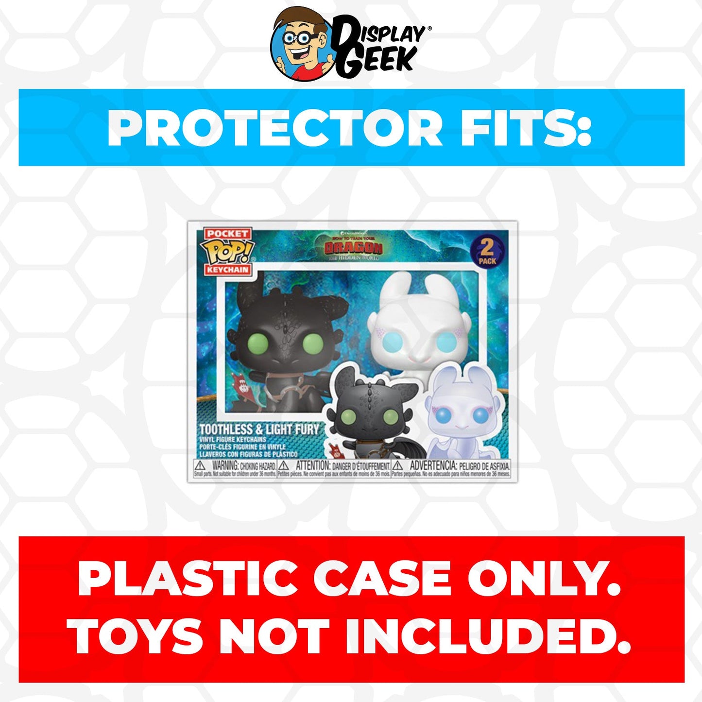 Pop Protector for 2 Pack Toothless & Light Fury Funko Pocket Pop Keychains - PPG Pop Protector Guide Search Created by Display Geek
