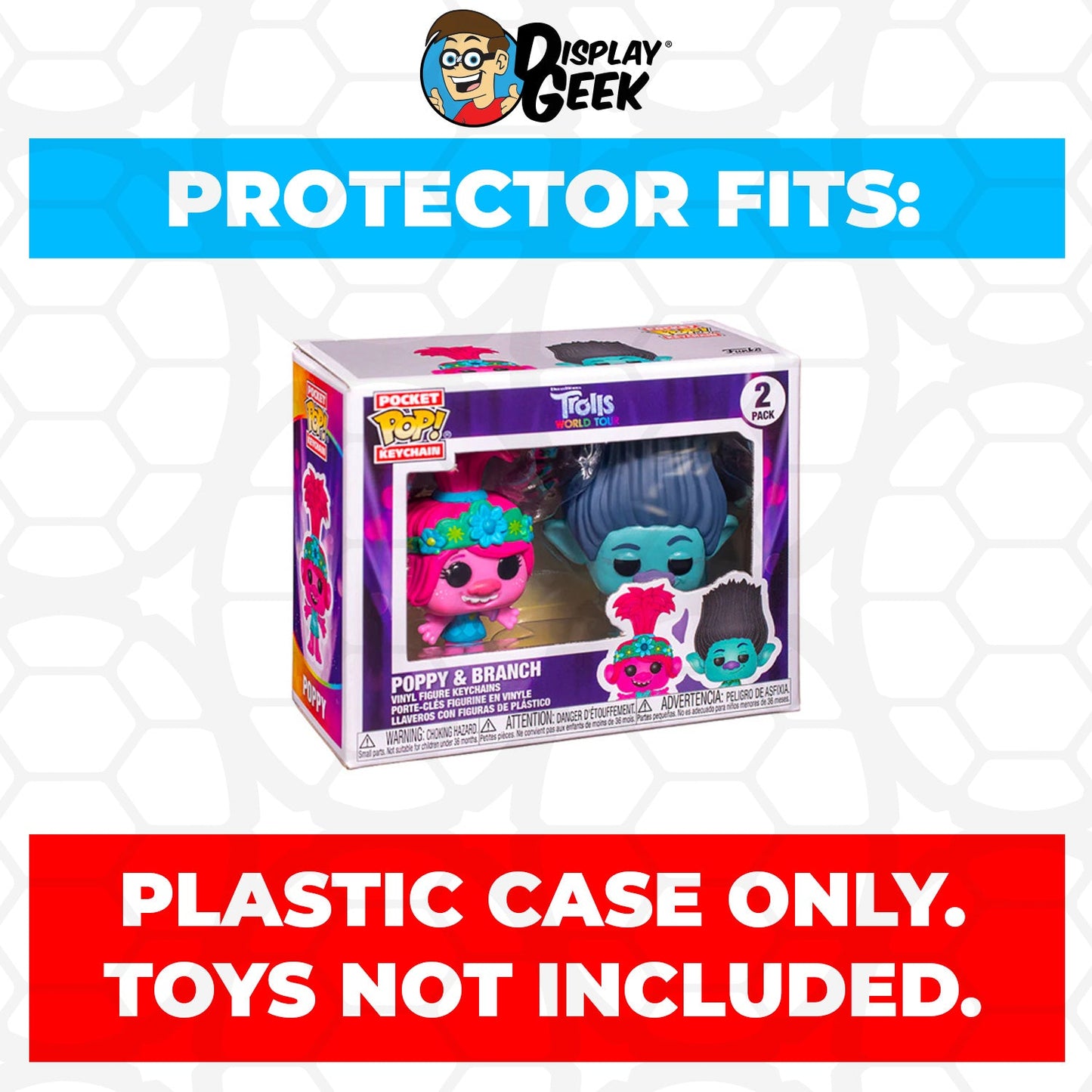 Pop Protector for 2 Pack Trolls Poppy & Branch Funko Pocket Pop Keychains - PPG Pop Protector Guide Search Created by Display Geek