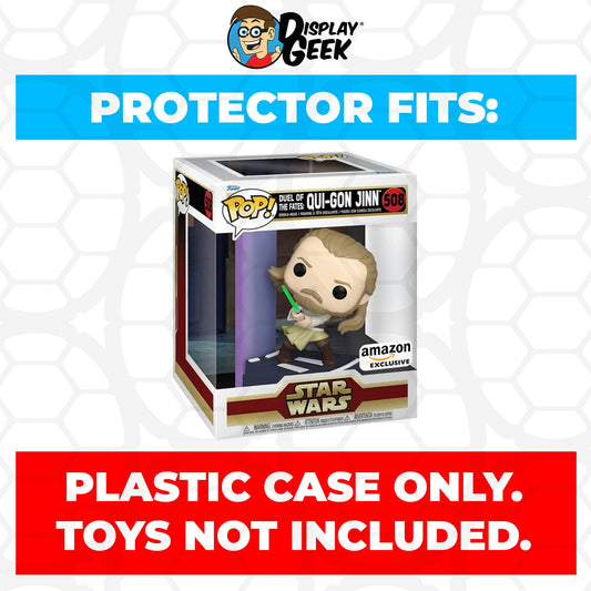 Pop Protector for Duel of the Fates Qui-Gon Jinn #508 Funko Pop Deluxe - PPG Pop Protector Guide Search Created by Display Geek