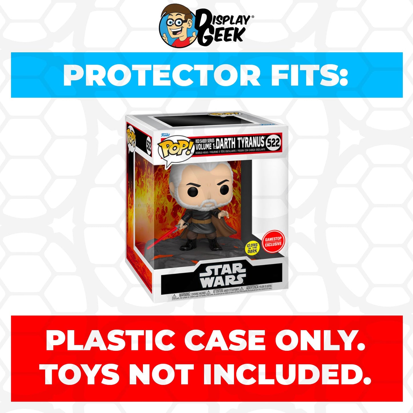 Pop Protector for Red Saber Series Volume 1 Darth Tyranus Glow #522 Funko Pop Deluxe - PPG Pop Protector Guide Search Created by Display Geek