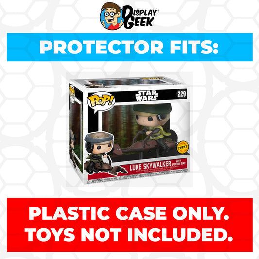 Pop Protector for Luke Skywalker with Speeder Bike Chase #229 Funko Pop Rides - PPG Pop Protector Guide Search Created by Display Geek