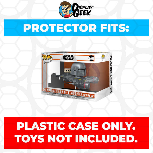 Pop Protector for The Mandalorian in N1 Starfighter with R5-D4 #670 Funko Pop Rides on The Protector Guide App by Display Geek