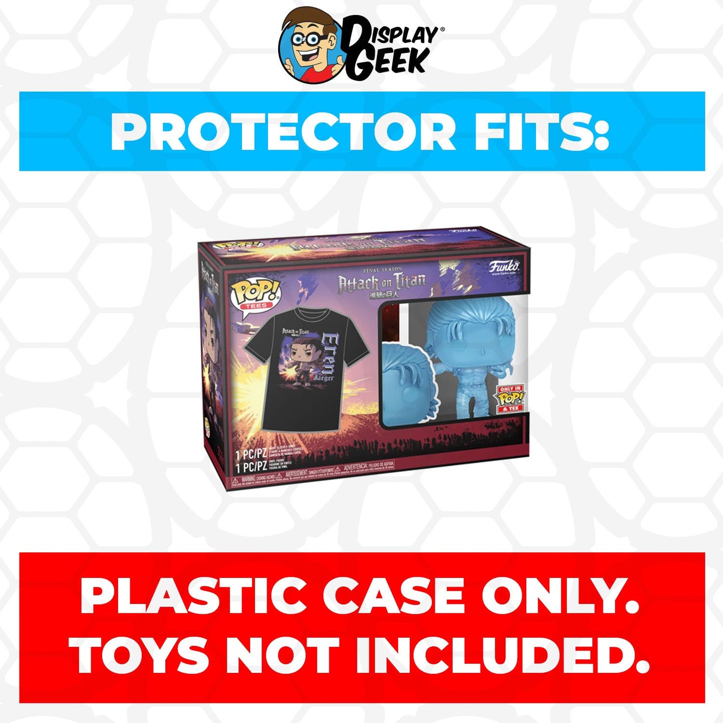 Pop Protector for Pop & Tee Attack on Titan Eren Jaeger #1321 Funko Box - PPG Pop Protector Guide Search Created by Display Geek