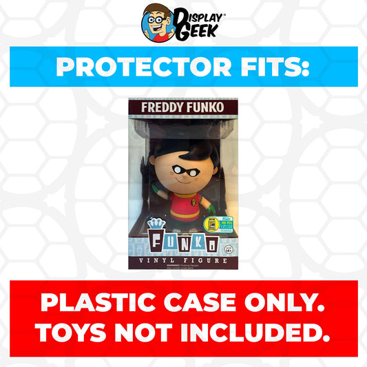 Pop Protector for Freddy Funko as Robin SDCC LE 100 - PPG Pop Protector Guide Search Created by Display Geek