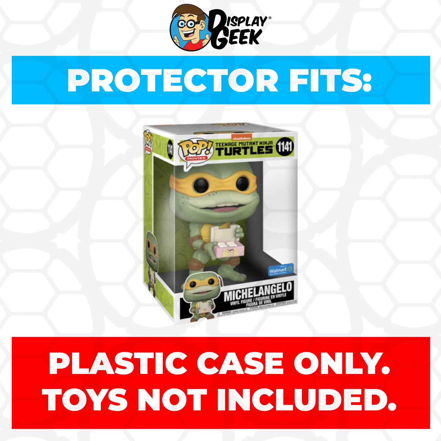 Pop Protector for 10 inch Michelangelo with Donuts #1141 TMNT Jumbo Funko Pop - PPG Pop Protector Guide Search Created by Display Geek