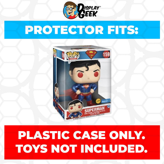 Pop Protector for 10 inch Superman Metallic Chase #159 Jumbo Funko Pop - PPG Pop Protector Guide Search Created by Display Geek