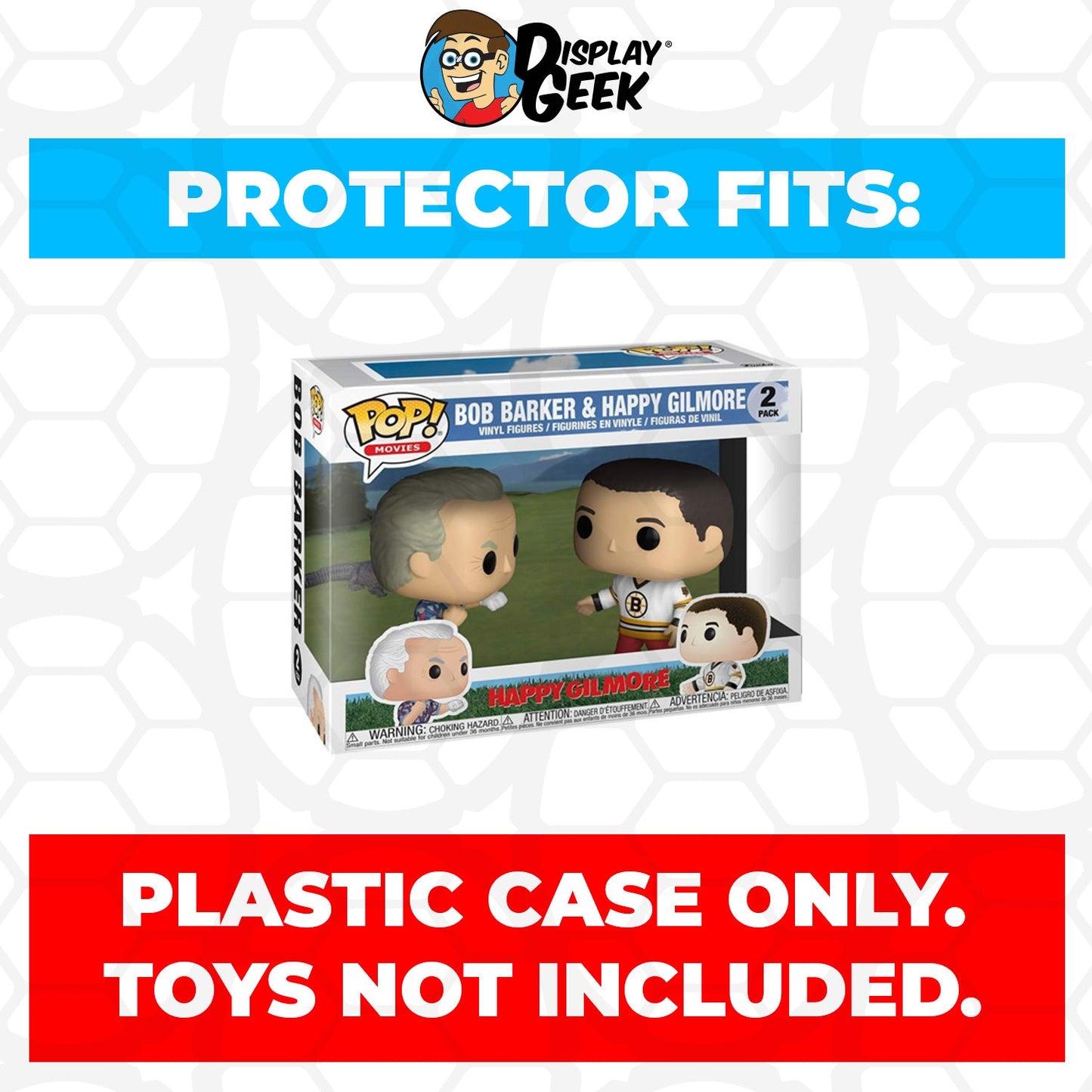 Pop Protector for 2 Pack Bob Barker & Happy Gilmore Funko Pop - PPG Pop Protector Guide Search Created by Display Geek