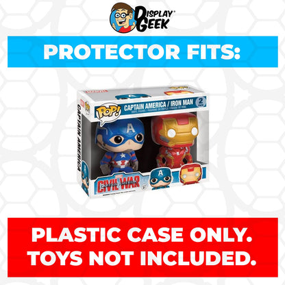 Pop Protector for 2 Pack Captain America & Iron Man Civil War FYE Funko Pop - PPG Pop Protector Guide Search Created by Display Geek