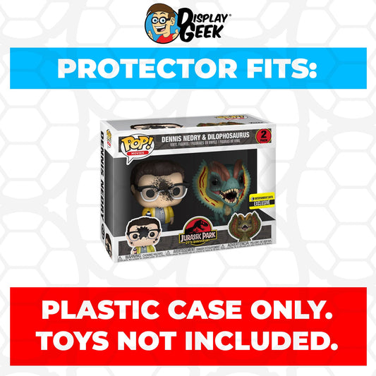 Pop Protector for 2 Pack Jurassic Park Dennis Nedry & Dilophosaurus Funko Pop - PPG Pop Protector Guide Search Created by Display Geek