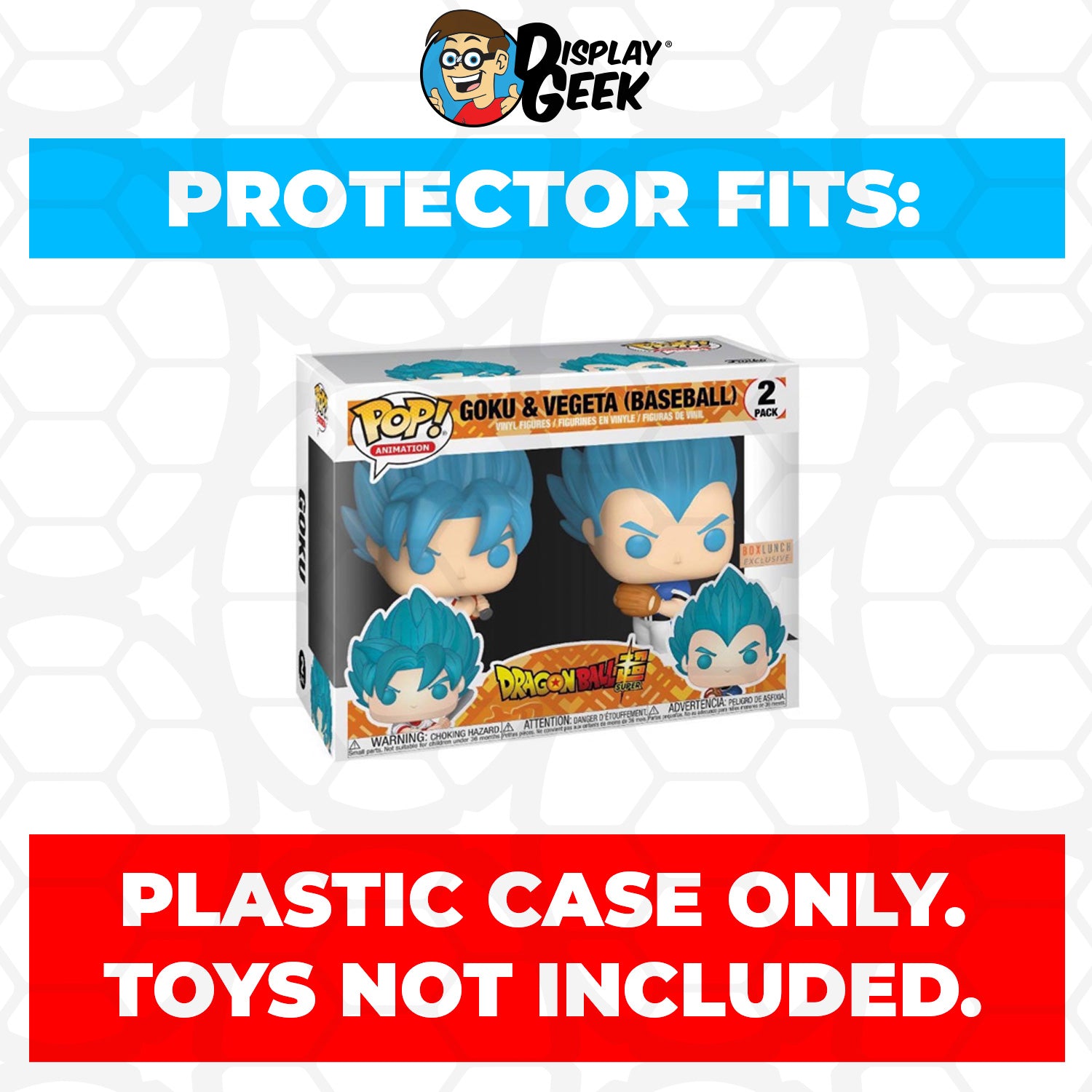 Pop Protector for 2 Pack Goku & Vegeta Baseball Funko Pop - PPG Pop Protector Guide Search Created by Display Geek