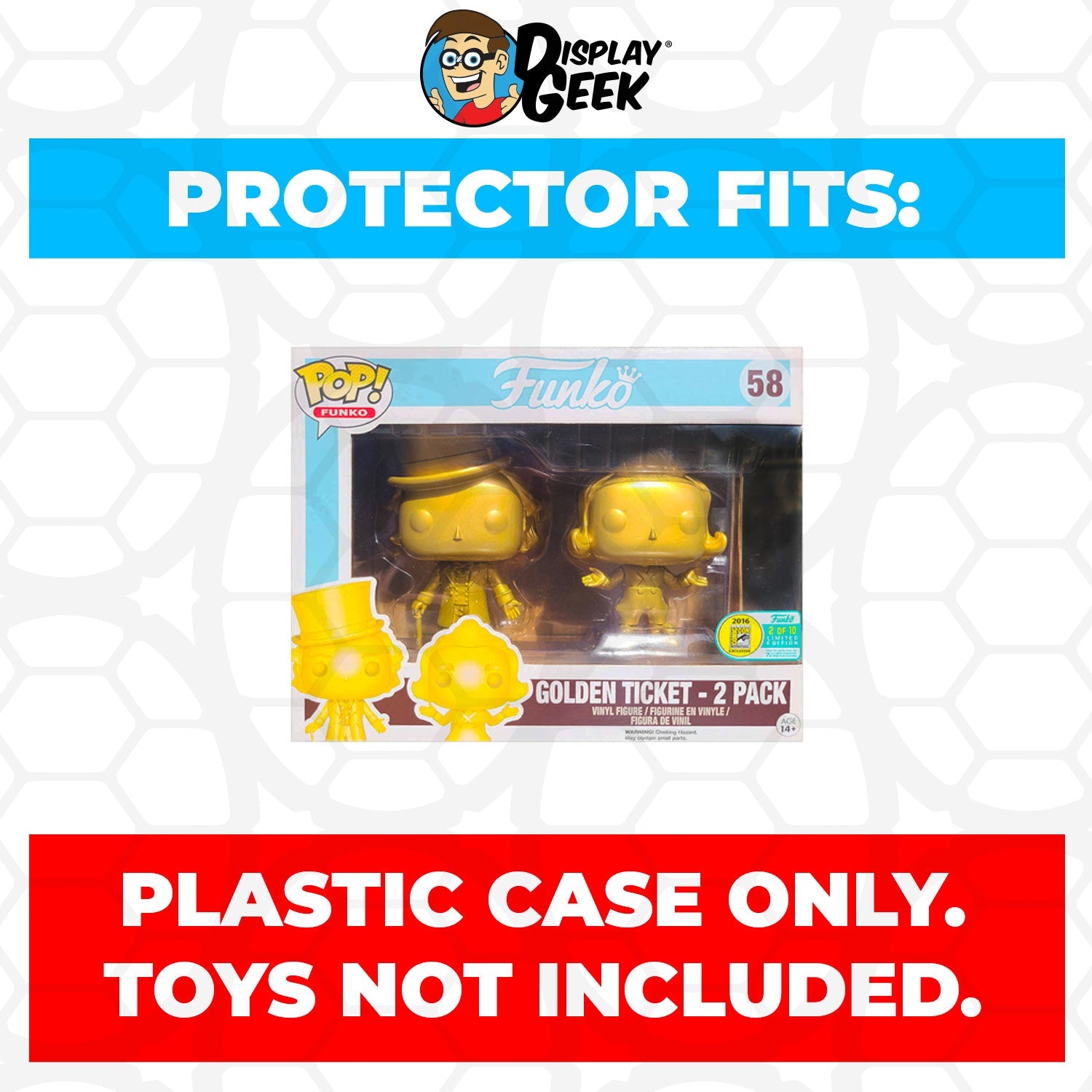 Pop Protector for 2 Pack Willy Wonka Golden Ticket SDCC #58 Funko Pop - PPG Pop Protector Guide Search Created by Display Geek