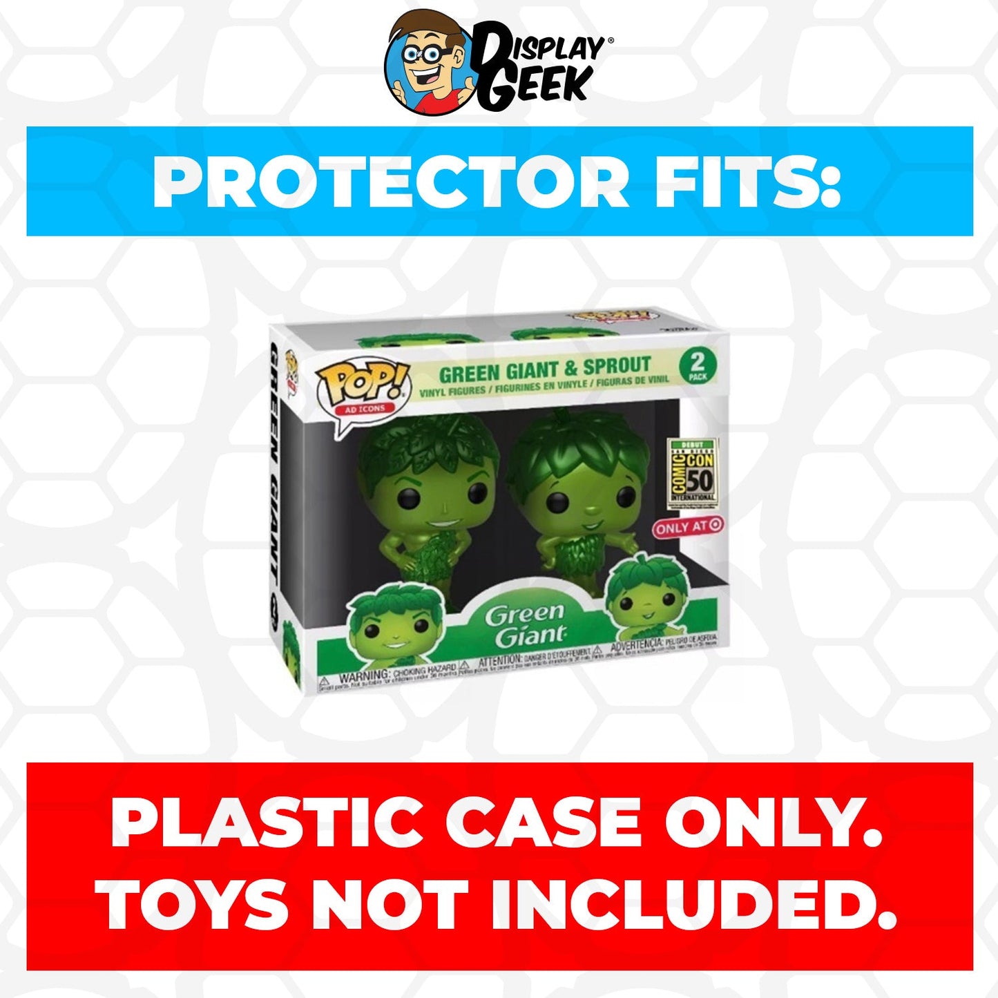 Pop Protector for 2 Pack Green Giant & Sprout Metallic Funko Pop - PPG Pop Protector Guide Search Created by Display Geek