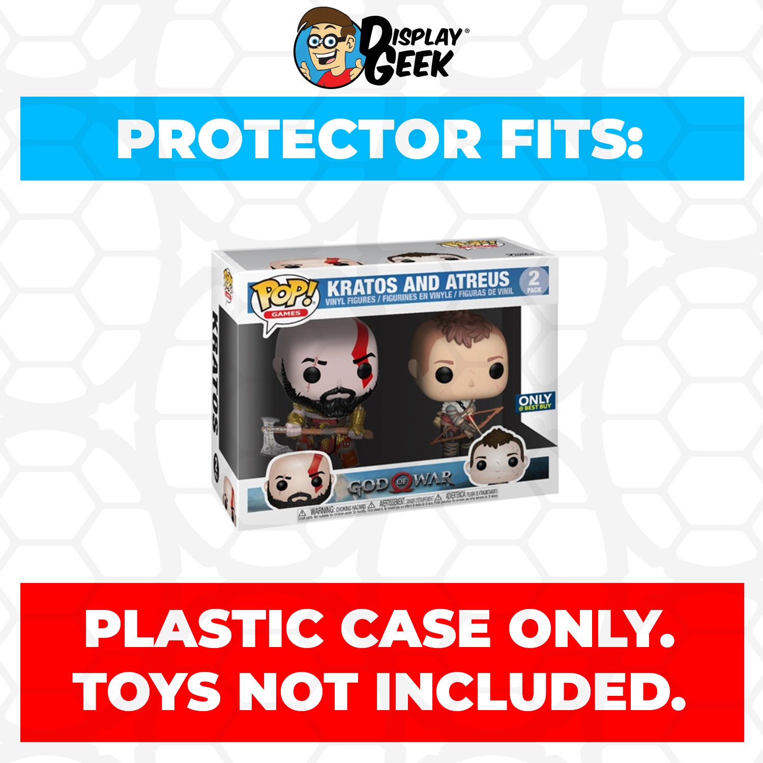 Pop Protector for 2 Pack Kratos & Atreus Funko Pop - PPG Pop Protector Guide Search Created by Display Geek